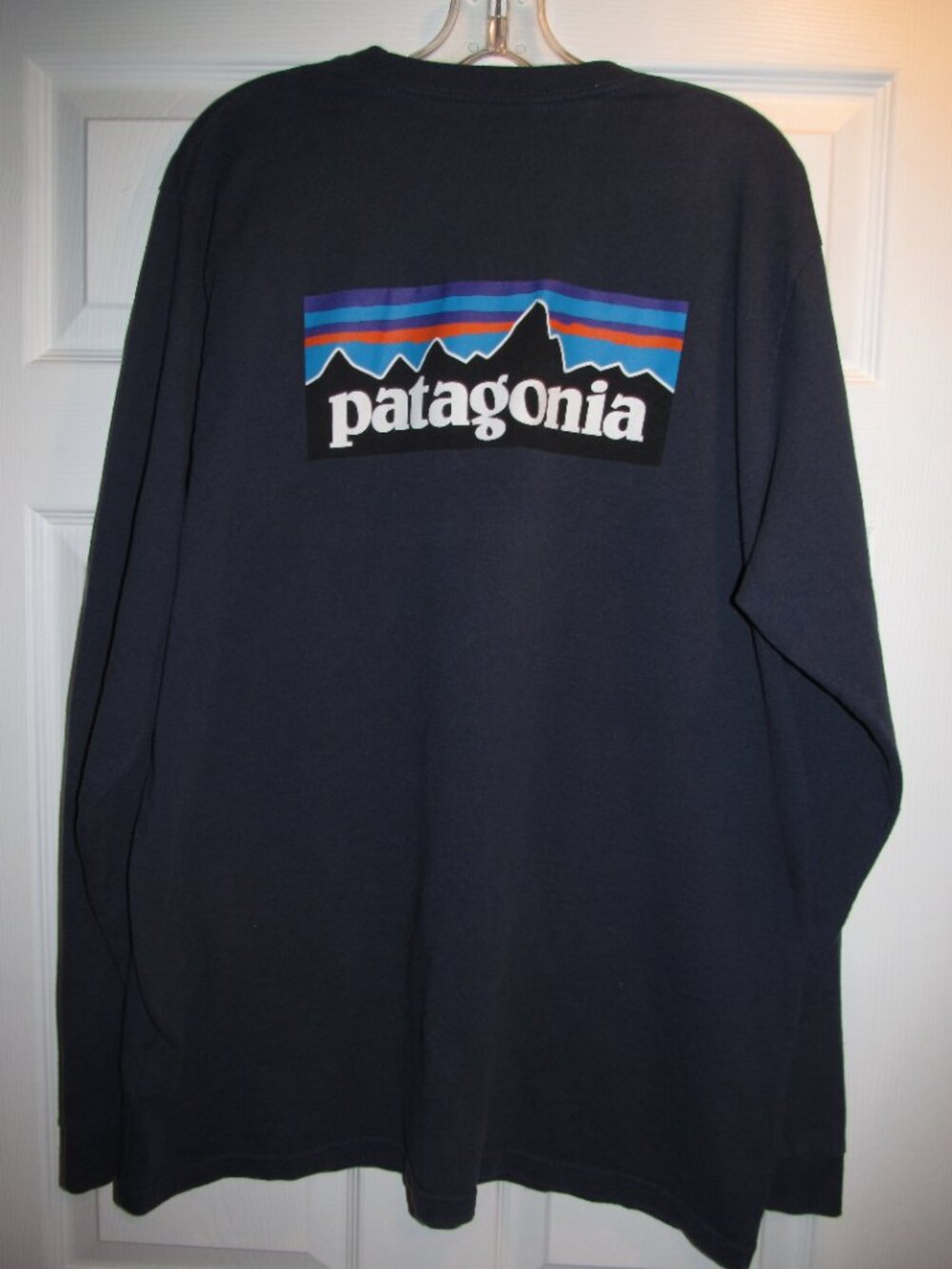 Patagonia Logo Mens Long Sleeve Navy Blue T-Shirt Size XXL 2XL Responsibili-Tee